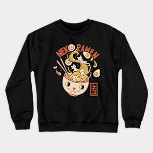 Ramen Cat Head by Tobe Fonseca Crewneck Sweatshirt